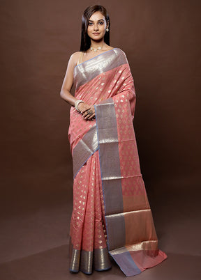 Pink Kora Silk Saree With Blouse Piece - Indian Silk House Agencies