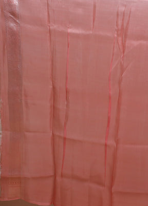 Pink Handloom Pure Organza Saree With Blouse Piece