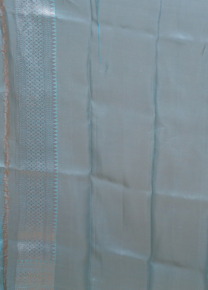 Cream Handloom Pure Organza Saree With Blouse Piece