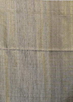 Grey Handloom Matka Pure Silk Saree With Blouse Piece