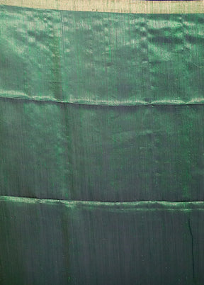 Green Handloom Matka Pure Silk Saree With Blouse Piece