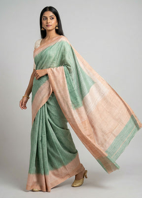 Multicolor Tussar Silk Saree With Blouse Piece
