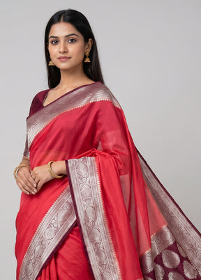 Pink Georgette Saree With Blouse Piece