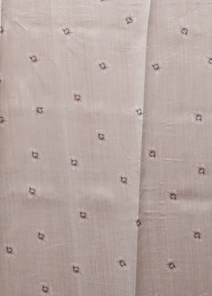 Grey Handloom Pure Organza Saree With Blouse Piece