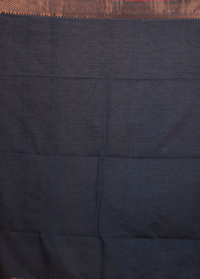 Blue Matka Silk Saree With Blouse Piece