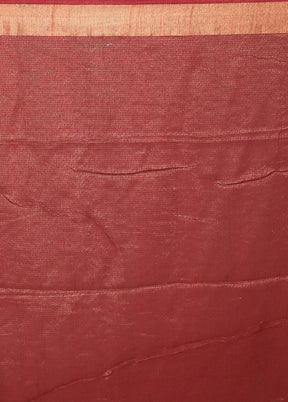 Maroon Matka Silk Saree With Blouse Piece
