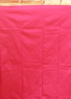 Pink Kanjivaram Silk Saree With Blouse Piece