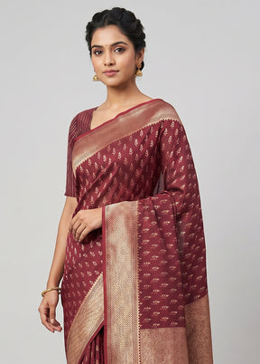 Purple Uppada Silk Saree With Blouse Piece