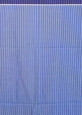 Blue Khadi Cotton Saree With Blouse Piece