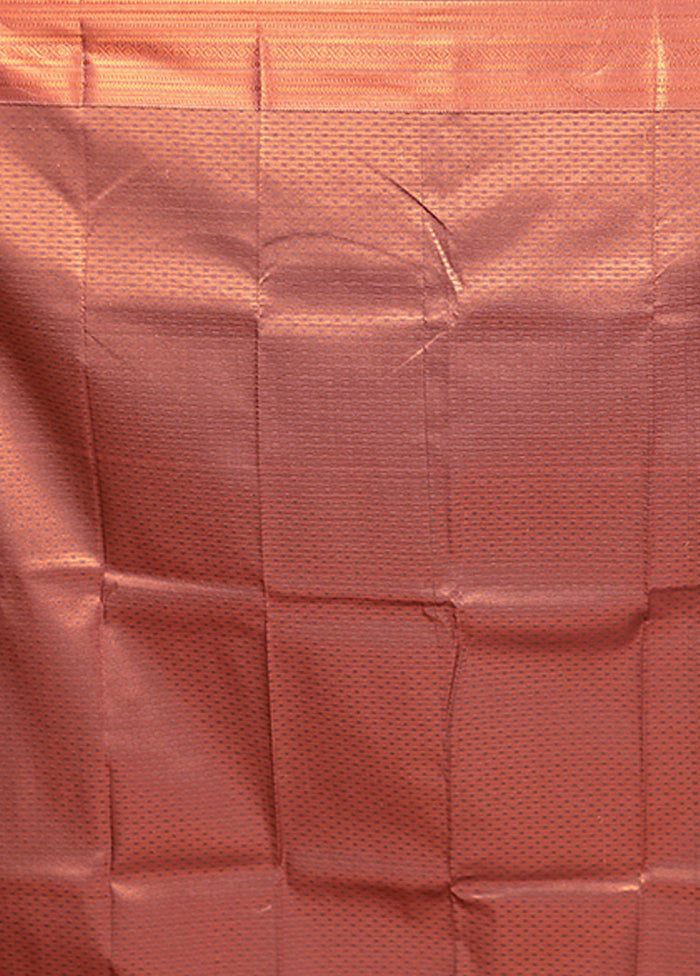 Pink Kanjivaram Silk Saree With Blouse Piece