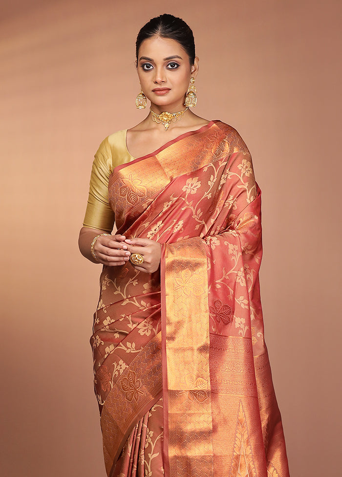 Maroon Kanjivaram Silk Saree With Blouse Piece