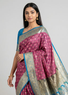 Green Tanchoi Silk Saree With Blouse Piece