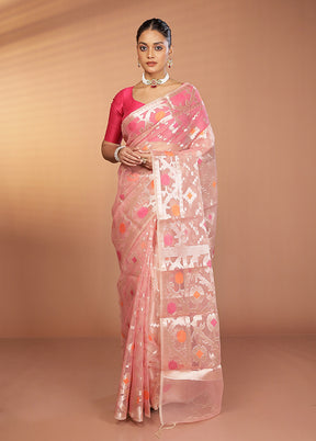 Pink Organza Saree With Blouse Piece