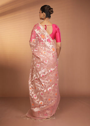 Pink Organza Saree With Blouse Piece