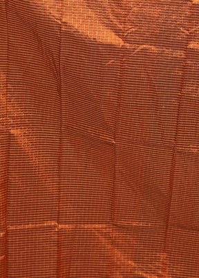 Rust Handloom Kanjivaram Pure Silk Saree With Blouse Piece