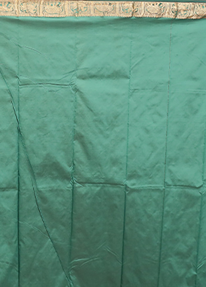 Green Kanjivaram Silk Saree With Blouse Piece