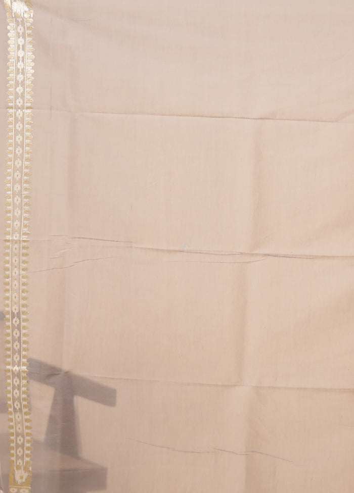 Multicolor Kora Silk Saree With Blouse Piece