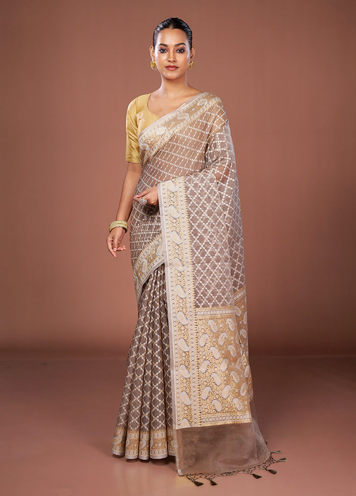 Multicolor Kora Silk Saree With Blouse Piece