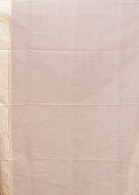 Cream Kora Silk Saree With Blouse Piece