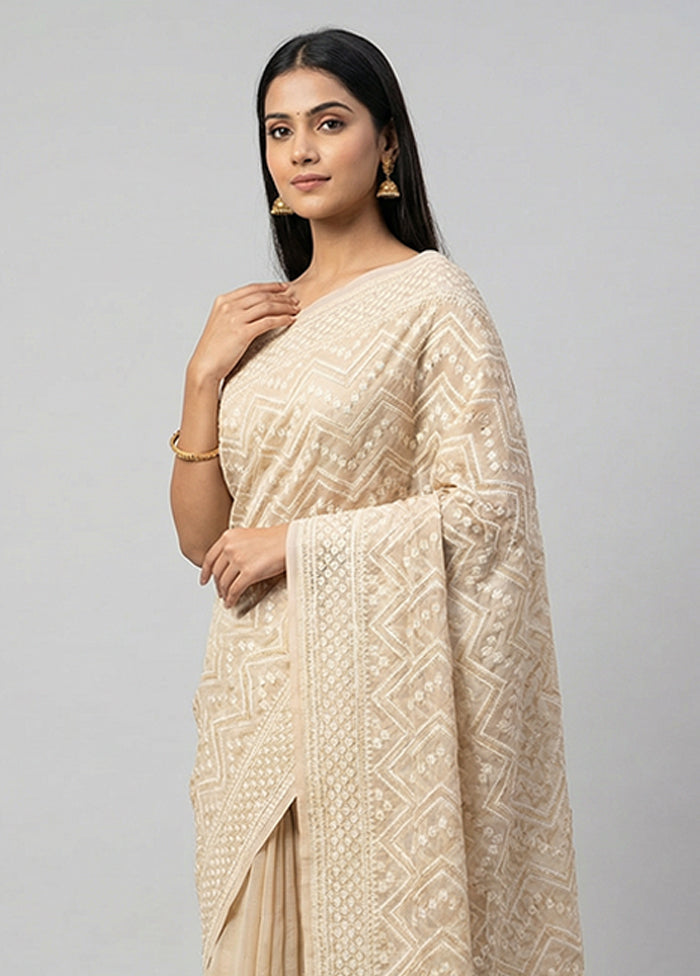 Multicolor Kora Silk Saree With Blouse Piece
