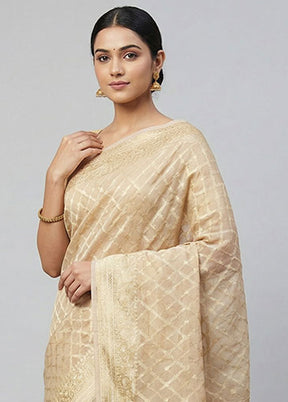 Multicolor Kora Silk Saree With Blouse Piece