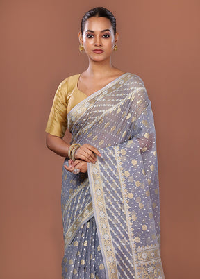 Multicolor Kora Silk Saree With Blouse Piece
