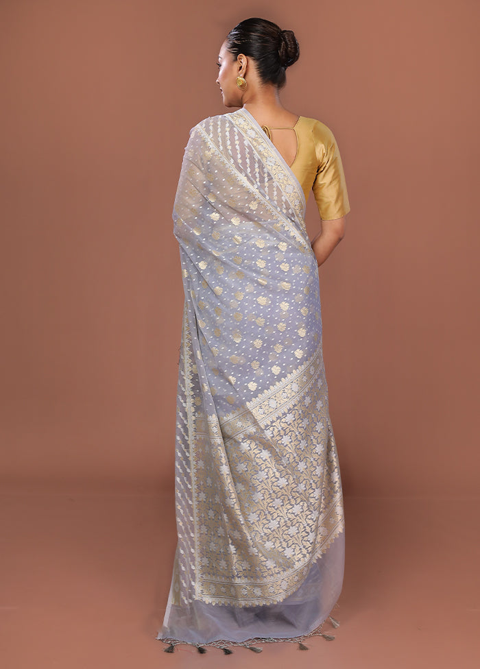 Multicolor Kora Silk Saree With Blouse Piece