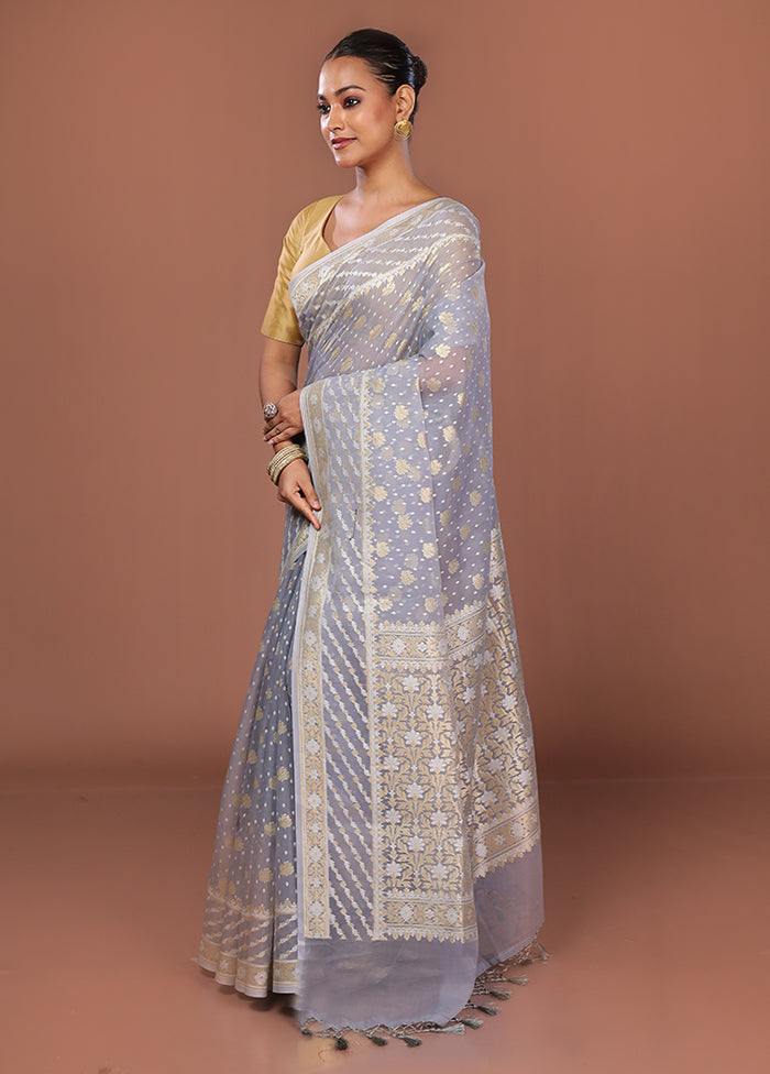 Multicolor Kora Silk Saree With Blouse Piece