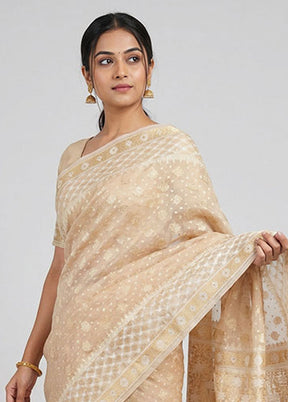 Multicolor Kora Silk Saree With Blouse Piece