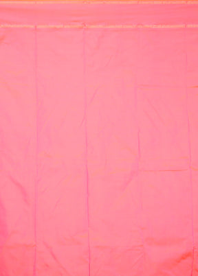 Pink Kanjivaram Silk Saree With Blouse Piece