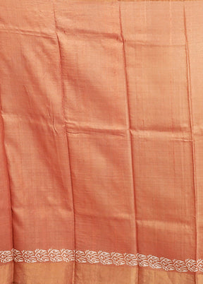 Brown Tussar Silk Saree With Blouse Piece