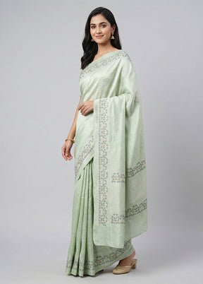 Green Kanjivaram Silk Saree With Blouse Piece