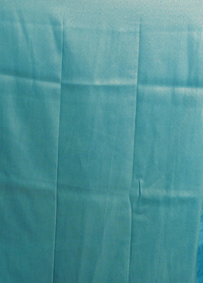 Blue Dupion Silk Saree With Blouse Piece