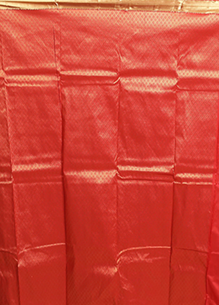 Red Kanjivaram Silk Saree With Blouse Piece