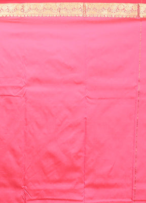 Pink Kanjivaram Silk Saree With Blouse Piece