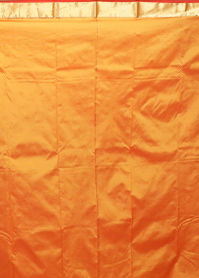 Rust Kanjivaram Silk Saree With Blouse Piece
