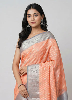 Pink Organza Saree With Blouse Piece