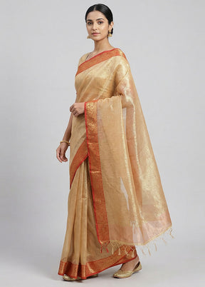 Yellow Cotton Saree With Blouse Piece