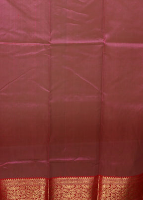Pink Handloom Chanderi Pure Cotton Saree With Blouse Piece