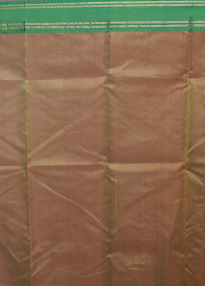 Rust Handloom Chanderi Pure Cotton Saree With Blouse Piece