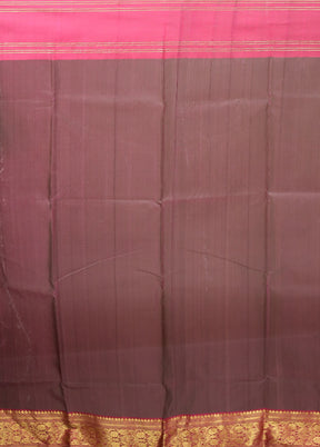 Purple Handloom Chanderi Pure Cotton Saree With Blouse Piece