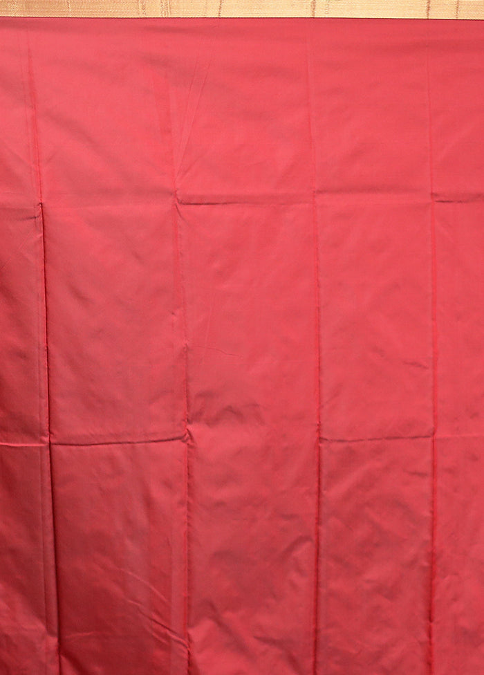 Maroon Kanjivaram Silk Saree With Blouse Piece
