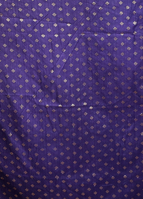 Blue Dupion Silk Saree With Blouse Piece