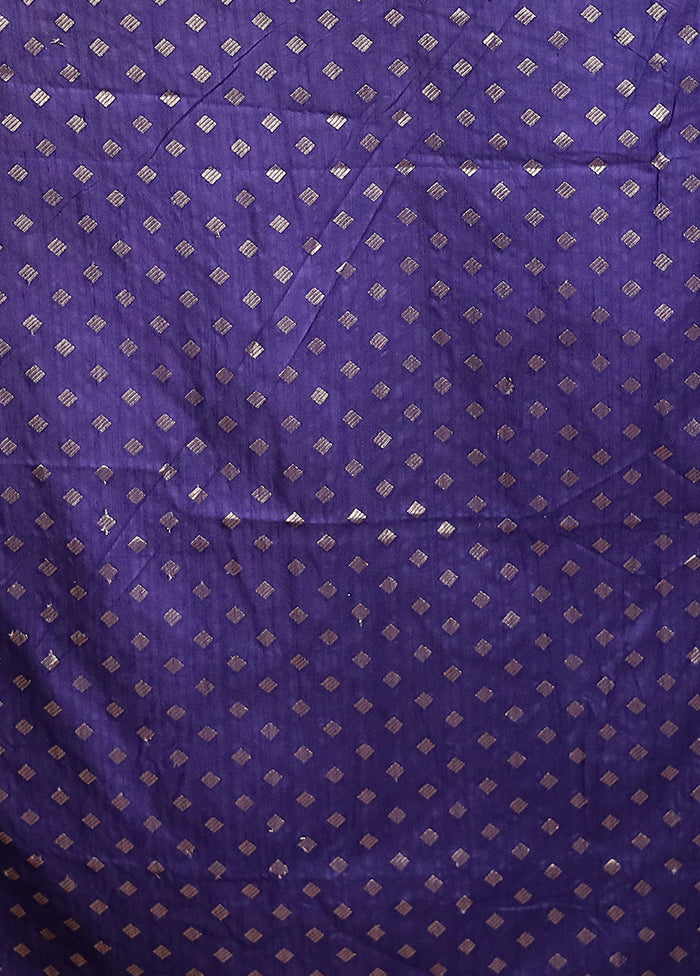 Blue Dupion Silk Saree With Blouse Piece