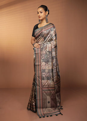 Multicolor Dupion Silk Saree With Blouse Piece