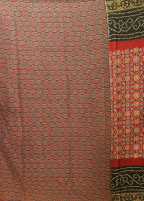 Red Dupion Silk Saree With Blouse Piece