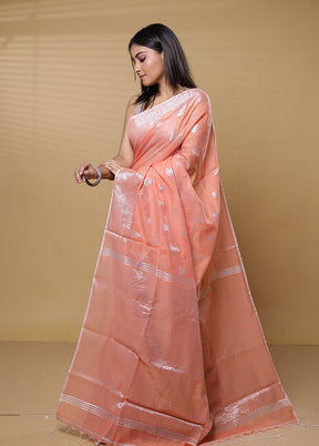 Orange Cotton Saree With Blouse Piece