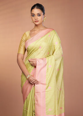 Green Kanjivaram Silk Saree With Blouse Piece