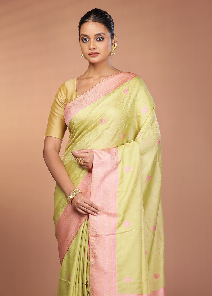 Green Kanjivaram Silk Saree With Blouse Piece