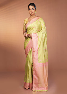 Green Kanjivaram Silk Saree With Blouse Piece